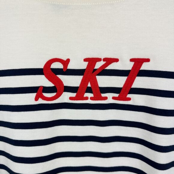 J.Crew Mariner Cloth Long Sleeve Striped Top Embroidered Ski Cotton Small NWT - Picture 6 of 10